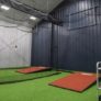 Two indoor mounds at the hitting and pitching facility at FU