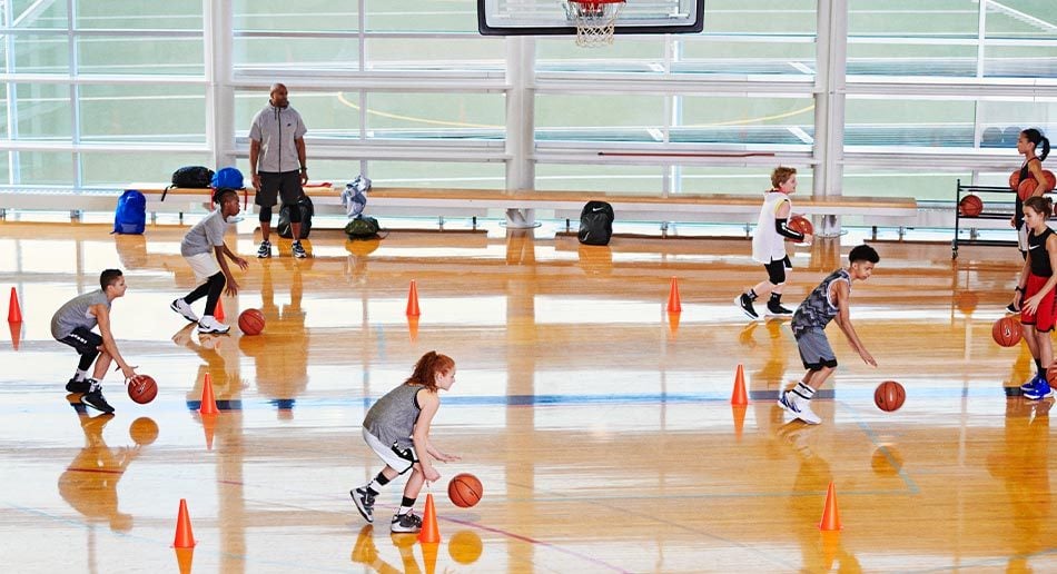 Coed half court dribbling drill