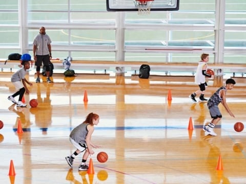 Coed half court dribbling drill