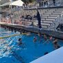 Cal Water Polo coach jumping