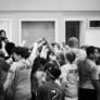 Si Team Huddle at the youth basketball camp in San Francisco