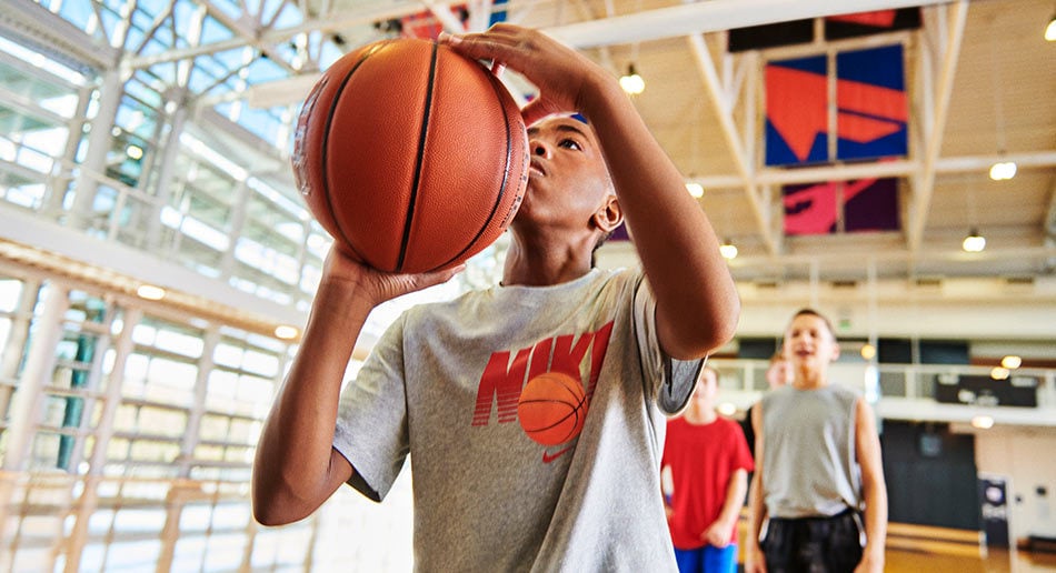 Boys shooting free throw