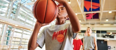 Boys shooting free throw