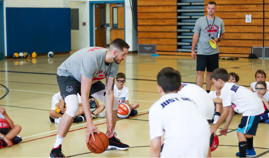 Pro Player Tyler Lydon from Denver Nuggets Coaches at a Nike Basketball Youth Camp