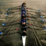 Duke rowing outdoor aerial action