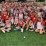 Xcelerate lacrosse girls group shot coach