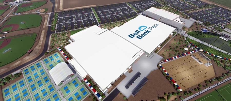 Bell bank park aerial rendering facility image