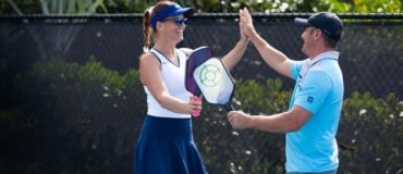 Photoshoot 2 pickleball winner high five