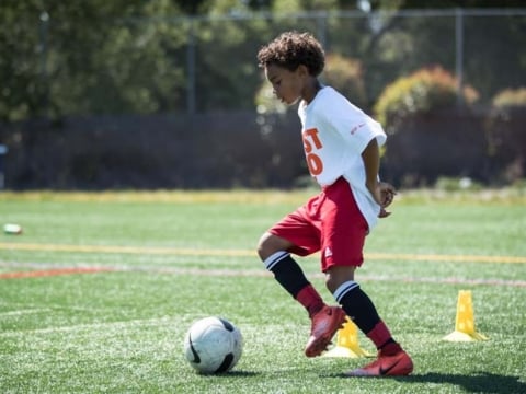 Soccer Dribble Through Cones