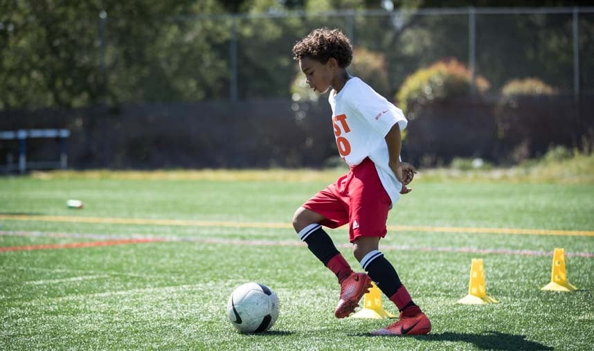 Soccer Dribble Through Cones