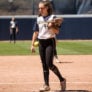 Cal Softball Camp Pitcher Holding ball in pitchers circle