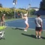 Cal Tennis Campers Serving