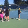 Group On Tennis Court At Berkeley